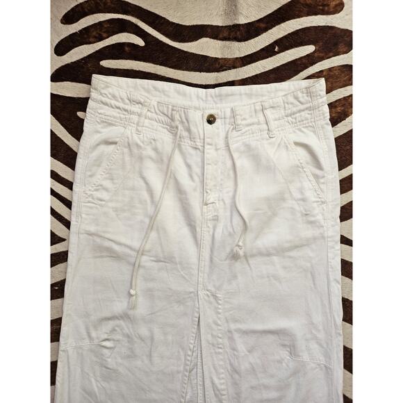 Free People Ecru White Front Split Maxi Skirt Soft Oversized - Picture 3 of 4